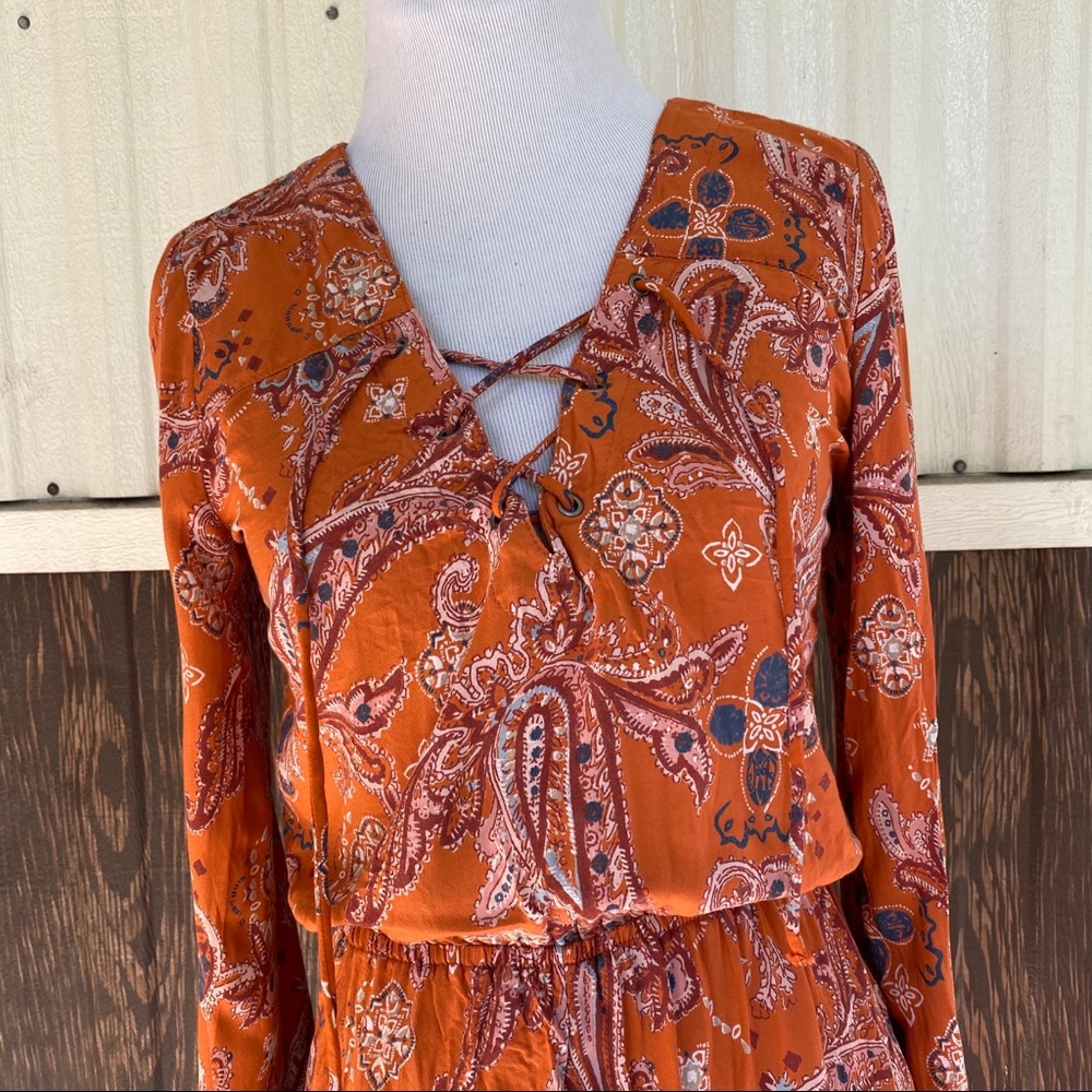 Abercrombie&Fitch long sleeve romper burnt orange - Picture 4 of 8